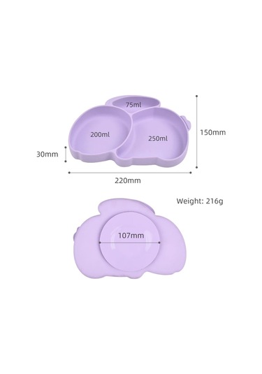 Jojobebek Silikon Beslenme Seti Vakumlu Silikon Mama Tabağı, Mama Kasesi, Önlük, Kaşık, Pipetli Bardak Lacivert