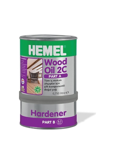 Hemel Wood Oil 2C Ahşaplar İçin Çift Komponentli Yağ 300 ML