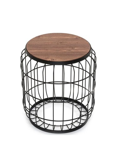 Begüsa Camellia Yan Sehpa - Siyah / Ceviz Siyah / Ceviz