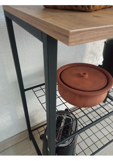 Wood İdea Wood İdea 4 Raf Kahve Köşesi Çok Amaçlı Mutfak Dolap