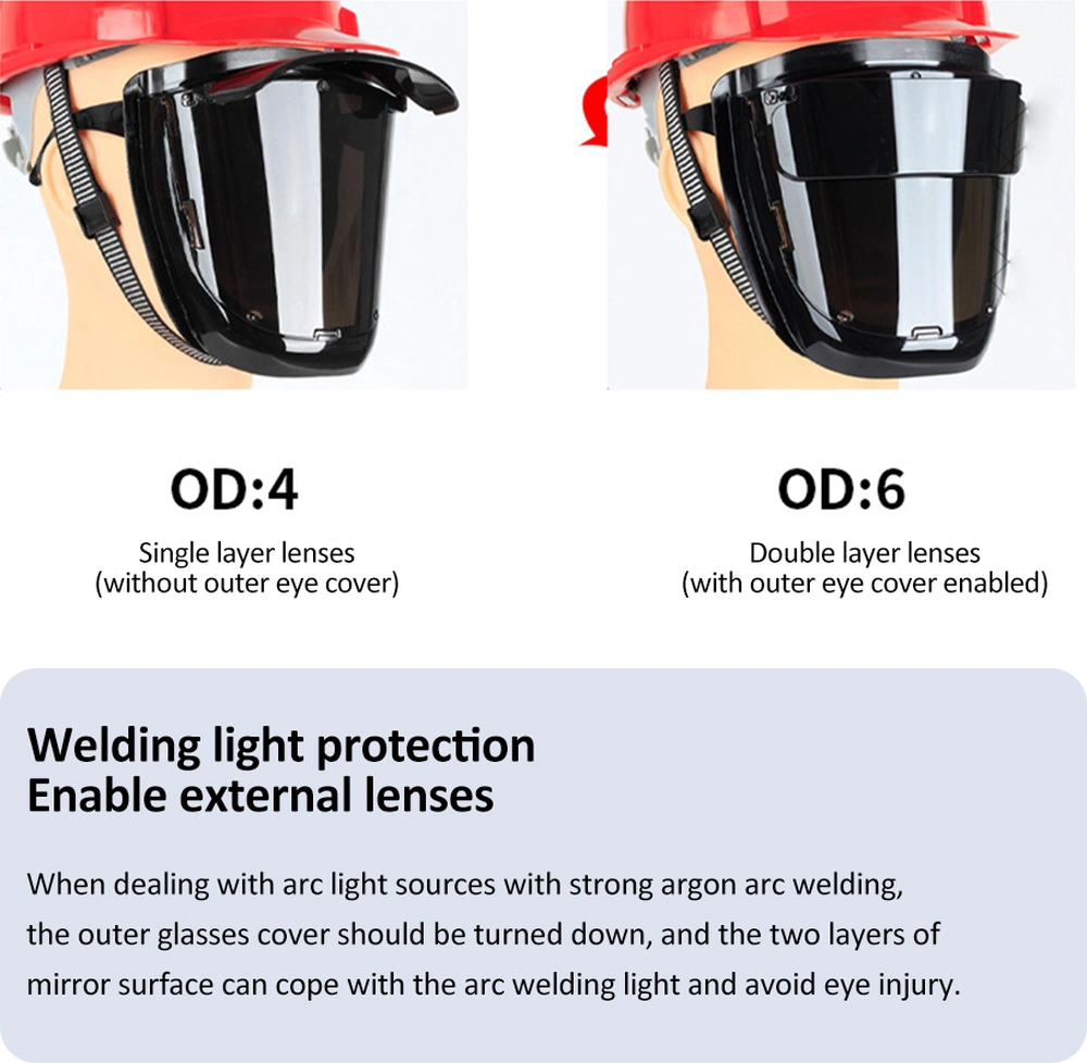 Yuntech01 Küçük Boy Siyah Elektrik Kaynaklı Korumalı Maske, İki Katlı Lens Göz Ve Parlak Işık Koruması, Pc Malzeme Isı Dayanıklı