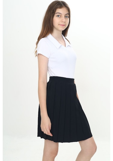 Toontoy Kız Çocuk Piliseli Okul Etek Siyah