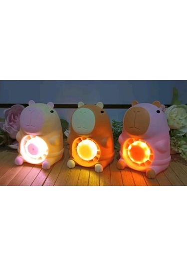 Masaüstü Şarzlı Özel Figürlü Ayıcıklı Işıklı Fan