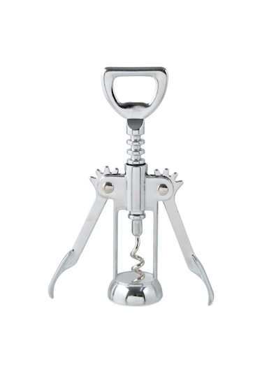 Metal Krom Tirbuşon Profesyonel Ve Kolay Kullanım Şişe Açacağı Metal Gri