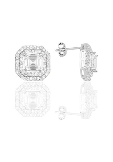 Gümüş Rodyumlu Özel Tasarım Baget Kesim Zirkon Taşlı Üçlü Set