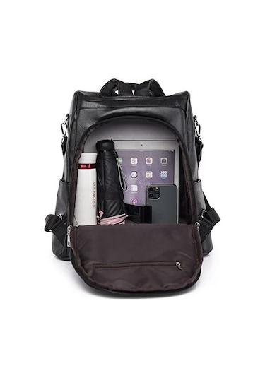 Kadın Sırt Çantası Kore Tarzı Hırsızlığa Karşı Moda Büyük Kapasiteli Eğlence Seyahat Öğrenci-siyah Siyah