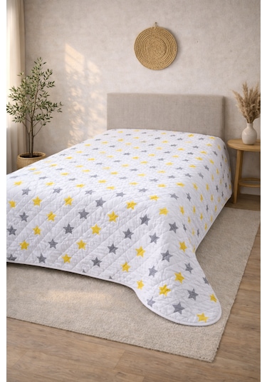 Laila Kapitone Pamuklu Tek Kişilik 160 X 230 Cm Pike Sarı