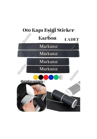 Daewoo Yerli Üretim Özel Üretimoto Kapı Eşikleri Sticker Karbon 4 Adet