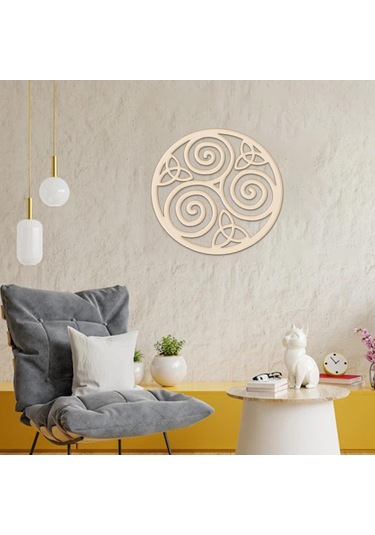 Homyl Ahşap Duvar Heykel Yoga Düğün Triskele-düğümü