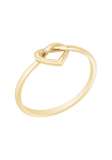 Diamond Line - Gülaylar - Sarı Altın 8 Ayar Kalp Yüzük