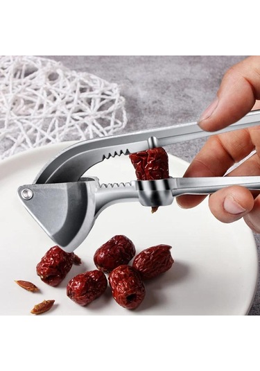 1 Adet Paslanmaz Çelik Sarımsak Presi Mutfak Aksesuarları Pişirme Zencefil Kıyma Makinesi Kırıcı Sıkma Ezici Araçları Gümüş