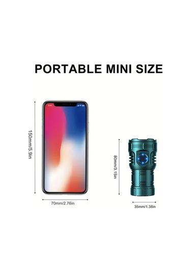 Brightnova Yüksek Parlaklık 8x Led Xpg Güçlü Küçük El Feneri Type-c Şarj Portatif Klips Mıknatıslı Gece Lambası Black X68 Altın