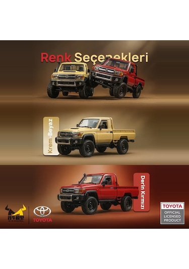 Mn Model Mn82 1/12 Toyota Land Cruiser Lc79 4wd Rc Model Crawler Offroad Uzaktan Kumandalı Araba Truck Rtr Lisanslı Sarı+dahili Işık Seti