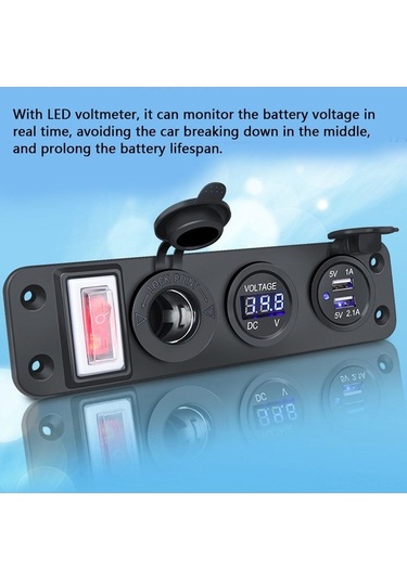 Ulzyvf 12-24v Araç Çift Usb Port Hızlı Şarj Cihazı + Voltmetre