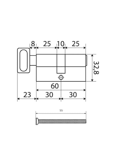 Loid 60 Mm Silindir Mekanizma, Döndüren Tekerlekli Ve İngiliz Anahtarı İle 205513318