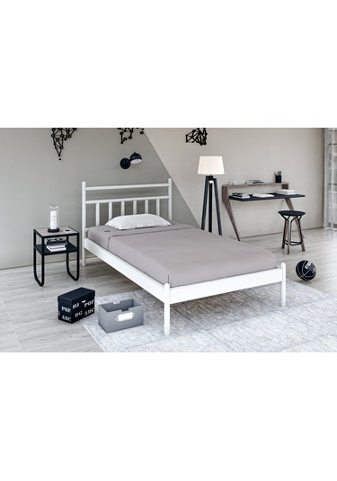 Metalia Gm 230 Lima Beyaz Tek Kişilik Karyola 90X190