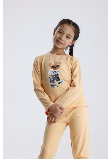Baskılı Pijama Takımı Yavruağzı