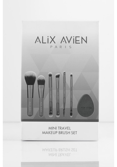 Alix Avien Küçük Boy Çantalı Seyahat Makyaj Fırça Seti 10 Çeşit Fırça Ucu, Aplikatör Ve Makyaj Süngeri