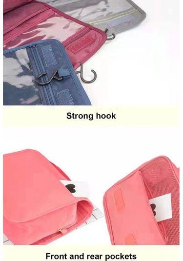 Moveevo Seyahat Yıkama Çantası Çok İşlevli Su Geçirmez Kozmetik Saklama Çantası Elde Taşınabilir Katlanabilir Kozmetik