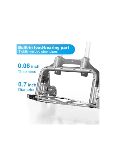 Pro Seri 6 Tekerli 80kg Kapasiteli Merdiven Çıkabilen Katlanır Taşıma Arabası Koli Yük Paket Aracı