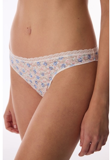 Penti Kırık Beyaz Easy Lace Dantel Desenli V Model Brazilian Külot