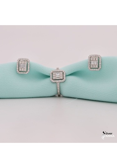 925 Ayar Gümüş Baget Taşlı Set (494959875)
