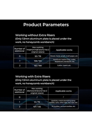 Pazly Creality Falcon 2 İçin 4 Adet 56mm Yükseklik Ayarlı Alüminyum Kesici Ve İşlemci