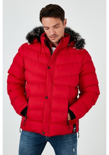 Buratti Slim Fit Suni Kürklü Peluş Astarlı Çıkarılabilir Kapüşonlu Şişme Erkek Mont 5761080 B Kırmızı Buratti Slim Fit Suni Kürklü Peluş Astarlı Çıkarılabilir Kapüşonlu Şişme Erkek Mont 5761080 B Kırmızı