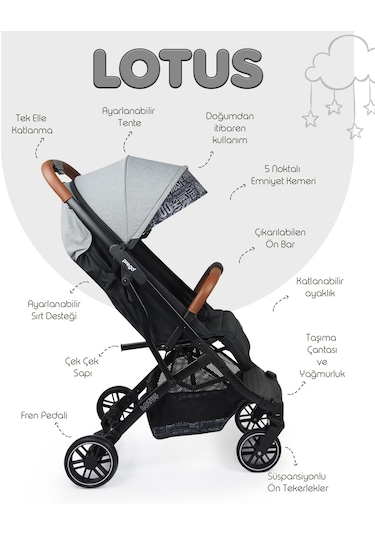 Prego 2033 Lotus Kabin Tipi Travel Bebek Arabası