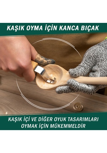 Beavercraft S01 Ahşap Kuksa Kaşık Oyma Bıçağı Seti 4 Parça