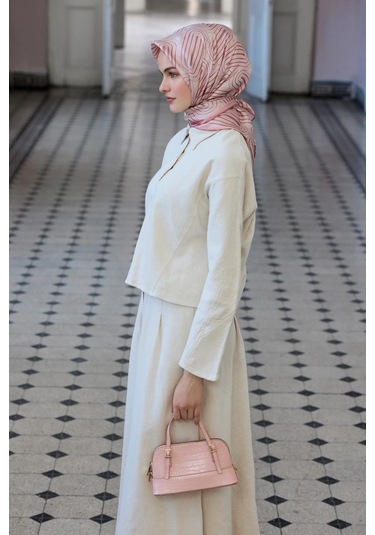 Belli Twill İpek Eşarp 4209-03 Pudra Pembe Pudra - Pembe