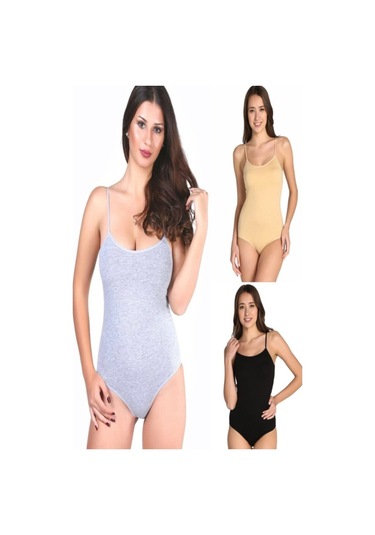 Kadın Beyaz 3'lü Paket Ip Askılı Likralı Kancalı Çıtçıtlı Body 001