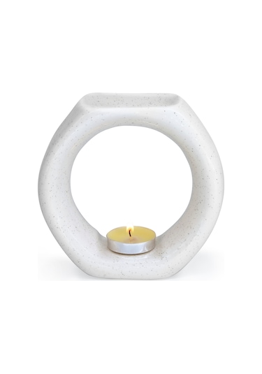 Seramik Buhurdanlık - Krem - 12.5 Cm