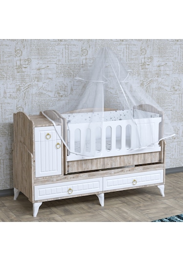 Garaj Home Sude Membran Asansörlü Beşik Yatak Ve Uyku Seti Beyaz