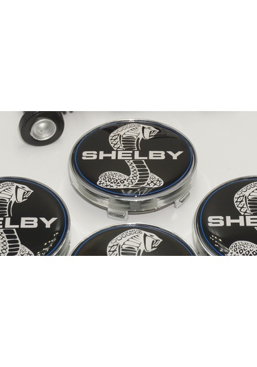 Ford Mustang Shelby Kobra Logo Jant Göbeği Kapak Seti  60mm