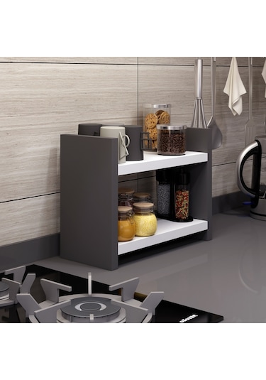 Bicabin Denis Pratik Tezgah Üstü Raf Duvar Kavanoz Bardak Rafı