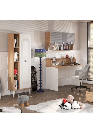 Meltem Kids Fiona Gri Genç Odası Kitaplık