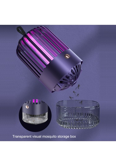 Vkemall Ev İçin Pilli Mosquito Killer: 360 Işık Ve Turbo Emme İle Çok Yönlü Avlama, Yüksek Gerilimle Öldürme, Görünür Depolama Kutusu - Mavi