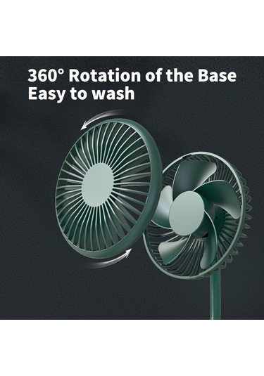 Fortunelane 12/24v Araç Fani Usb Döner 360 Derece 5w Sessiz Ev Araba Ofis Kullanıma Uygun Kompakt Yeşil Renkli