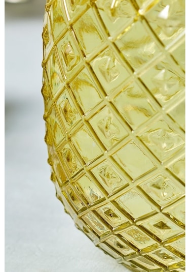 Karaca Melon Musluklu Kapaklı Cam Sebil Damacana Sarı 4650 ml