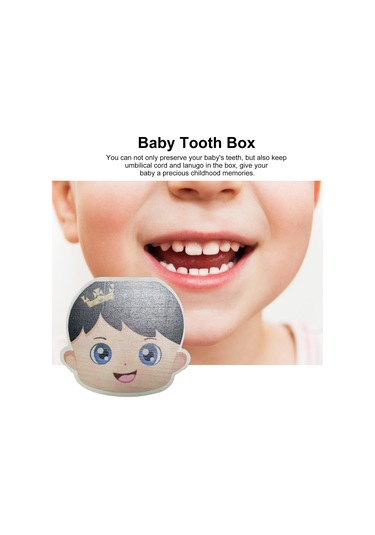 Gajeena Erkek Bebek Odun Diş Kutusu - Rusça Versiyonlu Diş Ve Saç Saklama Kutusu, Çocukluk Hatıraları İçin Ahşap Depo Kutusu