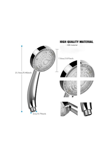 Monyee Banyo Duşu Başlığı, Led Otomatik Renk Değiştirme, Su Enerjisi İle Çalışır, Yüksek Basınçlı, Su Tasarruflu, Negatif İyon Korumalı, Dayanıklı Abs Malzeme Diğer