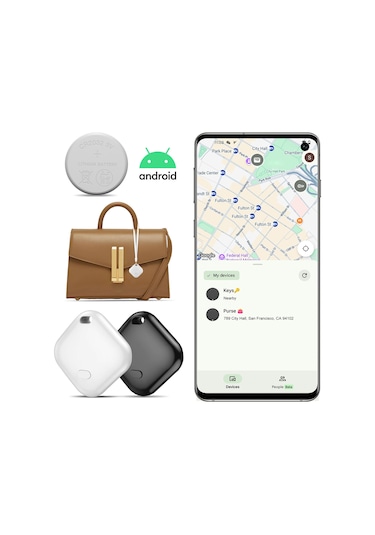 Maiyame F02-b Android Bluetooth  Google Onaylı - 2 Adet Beyaz, Anahtar/esya Kayıp Engelleme, 150m Menzil, Ip67 Su Geçirmez, Yerini Sesli Bulma, Google "cihazları Bul" Uygulaması İle Uyumlu