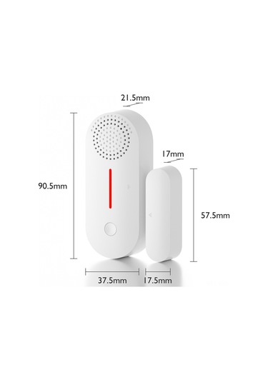 Symbee Tuya Akıllı Wifi Pencere/kapı Sensörü, Uzaktan Kontrol, 100db Sesli Alarm, 2 Adet Paket Aaa Pil Dahil Değil