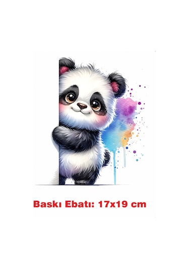 Panda Ütü İle Yapışan Tekstil Kumaş Tişört Dtf Baskı 3595