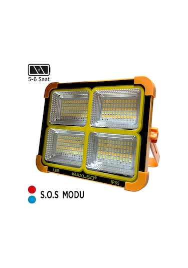Maxled Mx-9020 200w Taşınabilir Şarjlı Solar Led Projektör 3 Renk