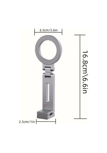 Motion003 Gümüş Taşınabilir Seyahat Standı Katlanabilir 360 Derece Dönebilen Uçak Bagaj Gümüş
