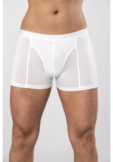 Weweus Beyaz Micro Modal Premium Erkek Boxer 1418 Beyaz