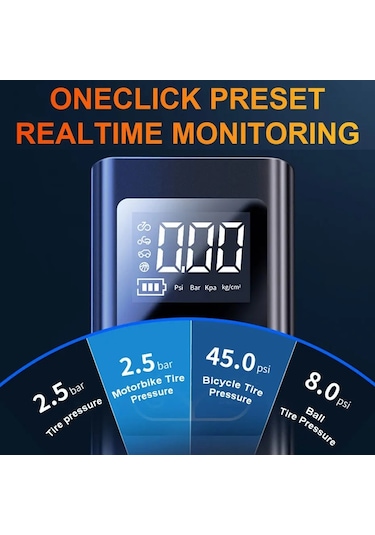 Araba Taşınabilir Mini Lastik Akıllı Hava Kompresör & Hava Pompası, Stil: Kablolu