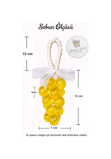 El Yapımı Üzüm Salkım Sabun Sarı Kurdelalı Karışık Meyve